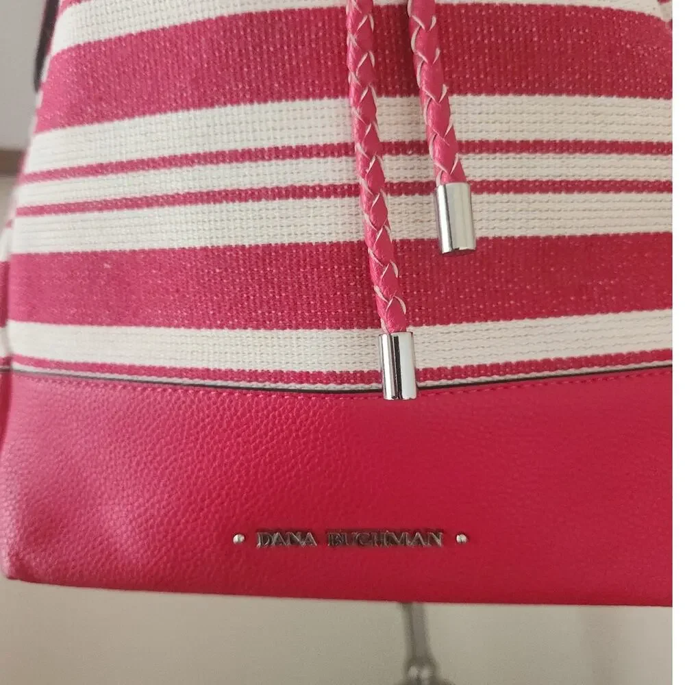 Vintage Dana Buchman Woven Faux Leather Tote Bag